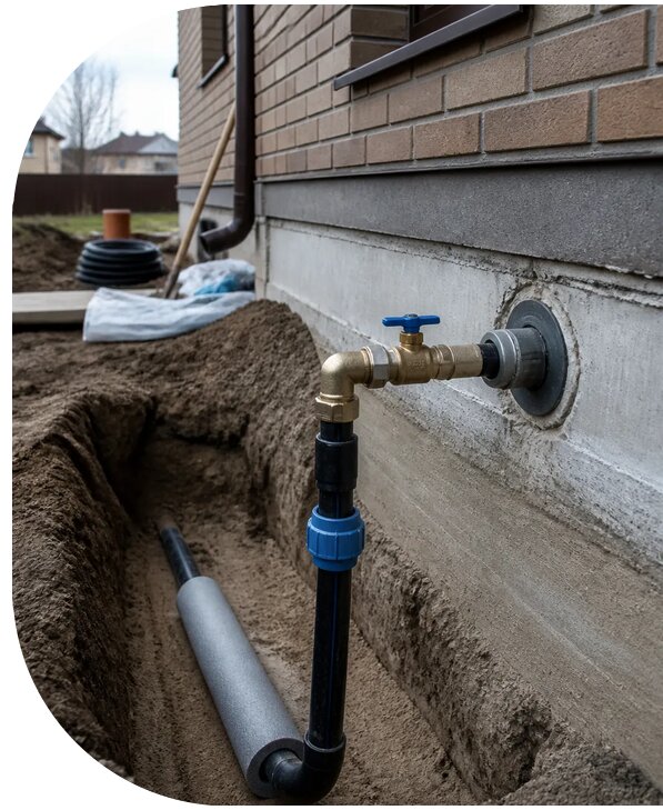 Устройство ввода водопровода в дом в Карабулаке от 8780 р. | АПаруса-Крб